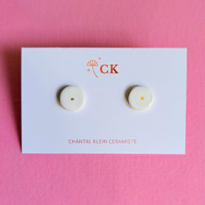 Puces rondes *Blanc et or*